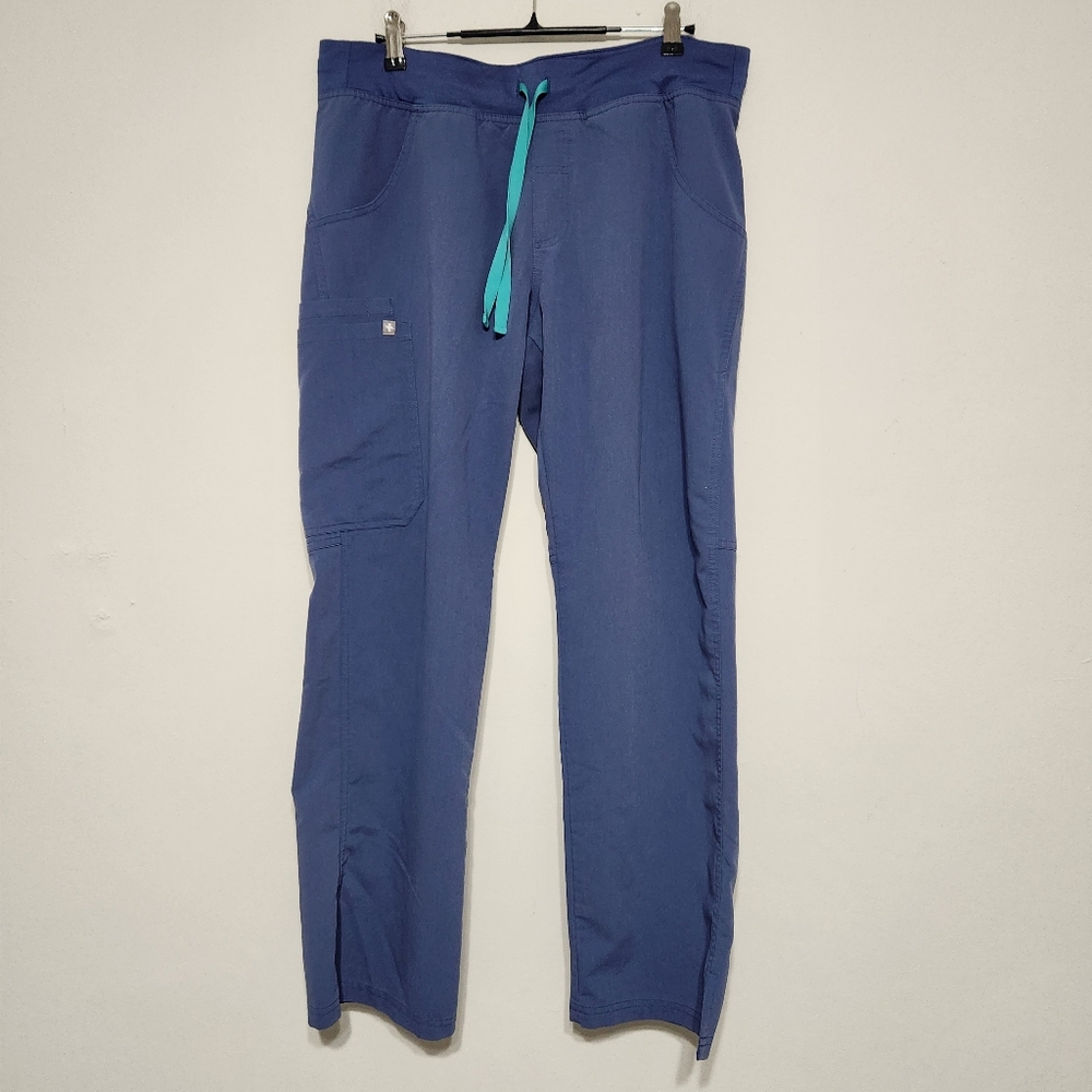 Figs Women's Technical Collection Scrub Pants Drawstring Blue Strait Leg M/P - Picture 4 of 14